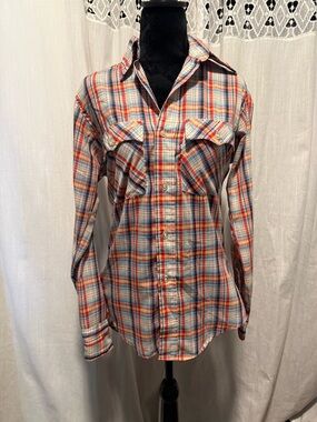 Vintage LEVI’S button up shirt Red, Blue & White